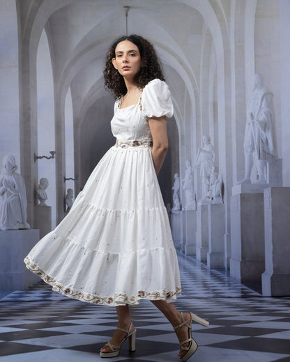 Pearl Tiered Midi Dress