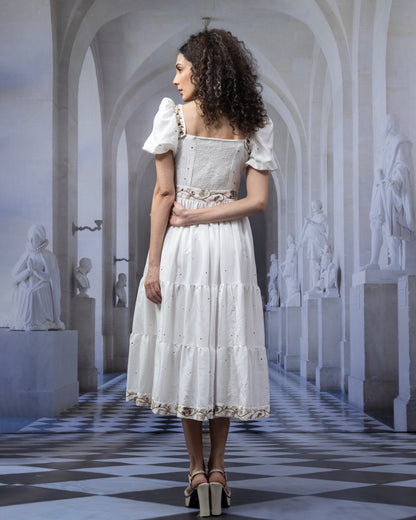Pearl Tiered Midi Dress